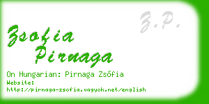 zsofia pirnaga business card